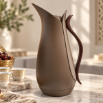 Crystal House Vacuum Flask 1.0L Dark Brown+Wood 1×12