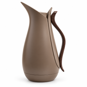 Crystal House Vacuum Flask 1.0L Dark Brown+Wood 1×12