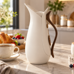 Crystal House Vacuum Flask 1.0L White+Wood 1×12