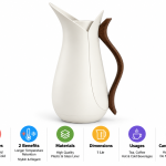 Crystal House Vacuum Flask 1.0L White+Wood 1×12