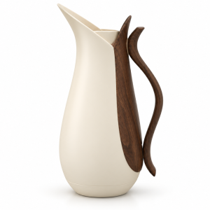 Crystal House Vacuum Flask 1.0L Beige+Wood2 1×12