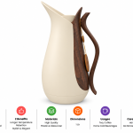 Crystal House Vacuum Flask 1.0L Beige+Wood2 1×12