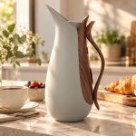 Crystal House Vacuum Flask 1.0L Light Grey+Wood2 1×12