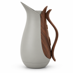 Crystal House Vacuum Flask 1.0L Light Grey+Wood2 1×12
