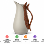 Crystal House Vacuum Flask 1.0L Light Grey+Wood2 1×12
