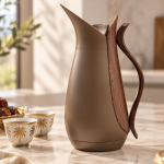 Crystal House Vacuum Flask 1.0L Dark Brown+Wood2 1×12
