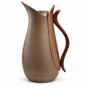 Crystal House Vacuum Flask 1.0L Dark Brown+Wood2 1×12