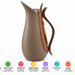 Crystal House Vacuum Flask 1.0L Dark Brown+Wood2 1×12