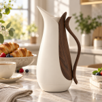 Crystal House Vacuum Flask 1.0L White+Wood2 1×12