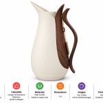 Crystal House Vacuum Flask 1.0L White+Wood2 1×12