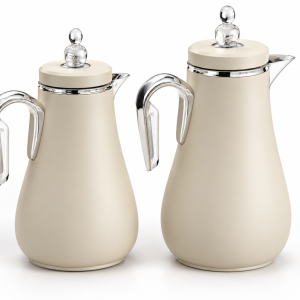Crystal House Set Of 2Pcs Vacuum Flask 1.0L &0.700L Light Grey+Silver 1×6