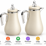 Crystal House Set Of 2Pcs Vacuum Flask 1.0L &0.700L Light Grey+Silver 1×6
