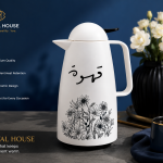 Crystal Vacuum Flask - Milk White+Blue J1*12 MS Department Store Oman