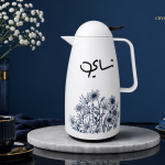 Crystal Vacuum Flask - Milk White+Blue J1*12 MS Department Store Oman