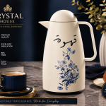 Crystal Vacuum Flask - Milk White+Blue )1*12 MS Department Store Oman