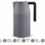 Regal1.0Ltr.  Plastic Body Black Vaccum Flask [Glass Liner]