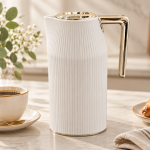 Regal1.0Ltr.  Plastic Body Gold Vacuum Flask [Glass Liner]
