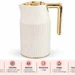 Regal1.0Ltr.  Plastic Body Gold Vacuum Flask [Glass Liner]