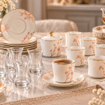 Regal20Pcs. Set  [6Pcs. Each Of Cups, Saucers, Cawa
Cups + Sugar Bowl With Lid]