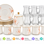 Regal20Pcs. Set  [6Pcs. Each Of Cups, Saucers, Cawa
Cups + Sugar Bowl With Lid]
