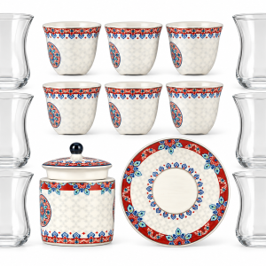 Regal20Pcs. Set [6Pcs. Each Of Cups, Saucers, CawaCups + Sugar Bowl with Lid]