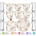 Regal20Pcs. Set  [6Pcs. Each Of Cups, Saucers, Cawa
Cups + Sugar Bowl With Lid]