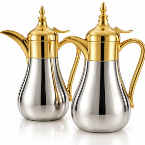 REGAL 0.7+ 1.0Ltr. S/S D W Vacuum Flask Set [GoldSilver] MS Department Store Oman