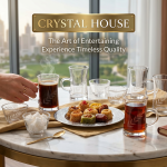 Crystal 18Pcs Glass Tea Set 1×8 MS Department Store Oman