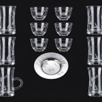 Crystal 18Pcs Glass Tea Set 1×8 MS Department Store Oman