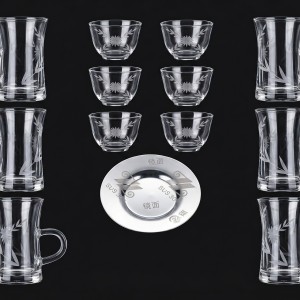 Crystal 18Pcs Glass Tea Set 1×8 MS Department Store Oman