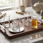 Crystal 18Pcs Glass Tea Set 1×8 MS Department Store Oman