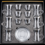 Crystal 18Pcs Glass Tea Set 1×8 MS Department Store Oman