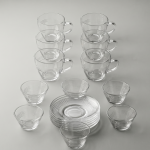 Crystal 18Pcs Glass Tea Cup Set 1×8 MS Department Store Oman