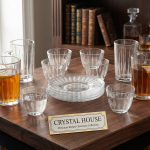 Crystal 18Pcs Glass Tea Cup Set 1×8 MS Department Store Oman
