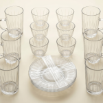 Crystal 18Pcs Glass Tea Cup Set 1×8 MS Department Store Oman