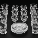 Crystal 18Pcs Glass Tea Set 1×8 MS Department Store Oman