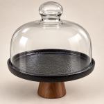 Elite Houseware Porcelain Cake Bowl Wooden Base With Lid MS Department Store Oman