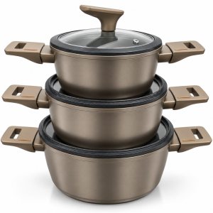 Elite Houseware Potset 3 Pieces With 2 Fryers Green MS Department Store Oman