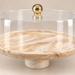 Elite Houseware Round Marble Cake Bowl MS Department Store Oman