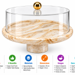 Elite Houseware Round Marble Cake Bowl MS Department Store Oman