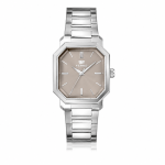 Ferro Women's Silver Stainless Steel Analog Watch with Octagonal Dial | Elegant Quartz Wristwatch MS Department Store Oman