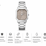 Ferro Women's Silver Stainless Steel Analog Watch with Octagonal Dial | Elegant Quartz Wristwatch MS Department Store Oman