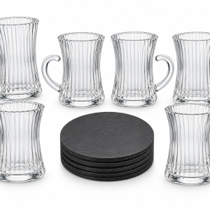 Elite Houseware Cupset With Wooden Saucers MS Department Store Oman