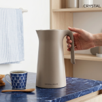 Crystal Vacuum Flask - Light Pink Silver ) 1 * 12 (1 Liter) MS Department Store Oman