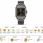 Sveston Ryen Women’s Square Dial Crystal-Bezel Stainless Steel Bracelet Watch MS Department Store Oman