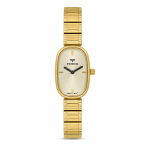 Ferro Women's Gold-Tone Oval Analog Wrist Watch with Stainless Steel Expansion Band MS Department Store Oman