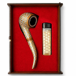 Inlaid Wooden Smoking Pipe And Lighter Gift Set MS Department Store Oman
