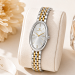 Ferro Women's Two-Tone Oval Analog Watch with Crystal Hour Markers & Stainless Steel Bracelet MS Department Store Oman