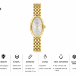 Ferro Gold Oval Women’s Bracelet Watch – White Dial Elegant Italian Design Wristwatch MS Department Store Oman