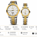Sveston Couple Analog Stainless Steel Silver Watch Set with Day & Date Display – Assorted MS Department Store Oman